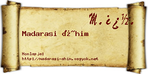 Madarasi Áhim névjegykártya
